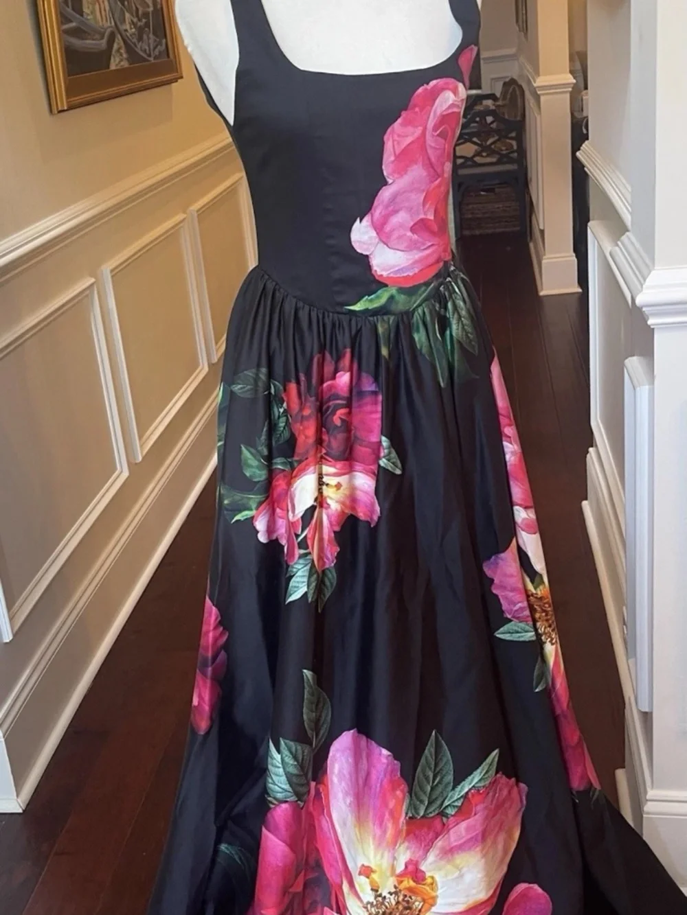Alice +Olivia Tarrie Floral Ball  gown Maxi dress Empress Bloom Black NWT 6